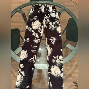 GAP Kids Floral Leggings - Black and Cream